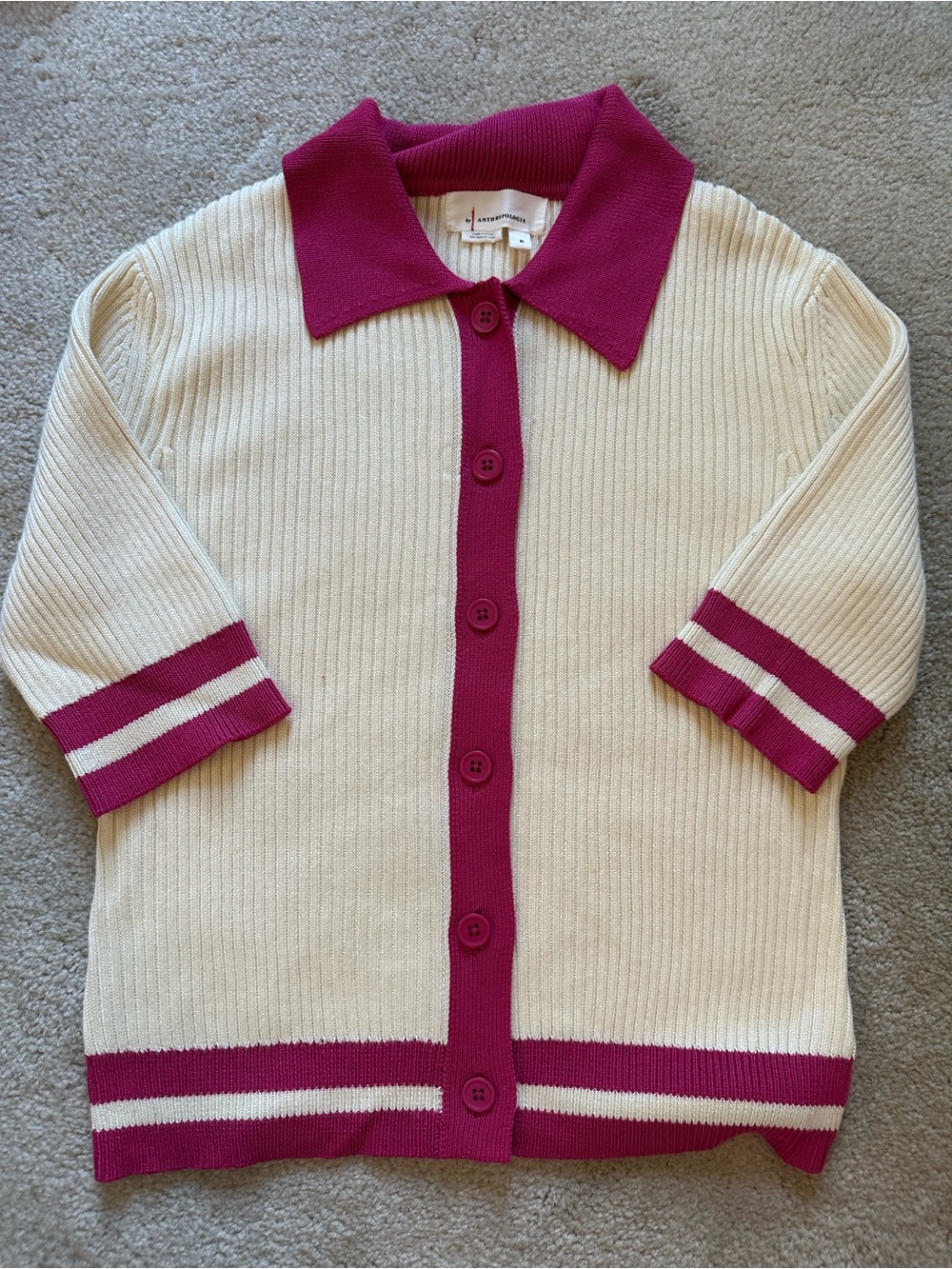 By Anthropologie cropped sleeve sweater